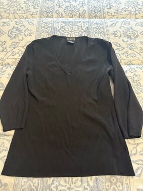 George Black V-Neck Long Sleeve Tunic Sweater